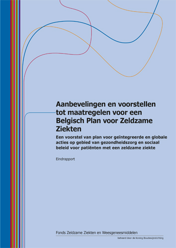 Kaft van Aanbevelingen en voorstellen tot maatregelen voor een Belgisch Plan voor Zeldzame Ziekten - Eindrapport